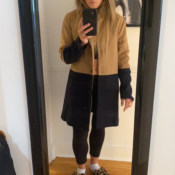 LONG ACE OVERCOAT BEIGE AND BLUE - Picture 4 of 4